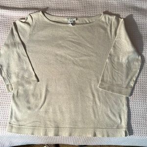 Jones NewYork Beige 3/4 sleeve Cotton Pullover